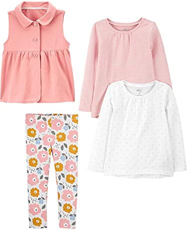 Simple Joys Girls 4-Piece Playwear Set - Soft & Versatile