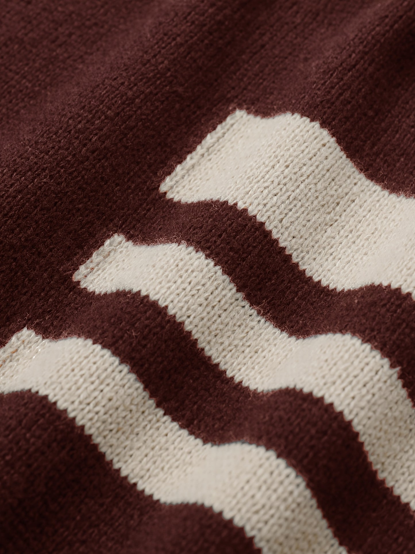 Men's Brown & Striped Sweater - Soft Round Neck Cable-Knit Winter Sweater with White Piping, Machine Washable Casual Pullover for Fall & Winter, Brown/Beige Horizontal Stripes, Ribbed Cuffs & Hem, Stylish Men's Sweater for Ev