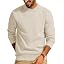 Men's Waffle Knit Crewneck Sweater Textured Pullover