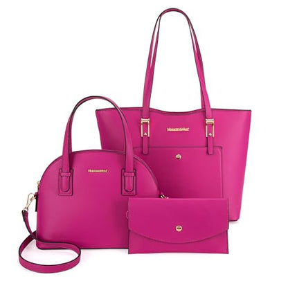 Women’s 3-Piece Tote Bag and Wallet Set – Stylish Shoulder Satchel