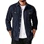 Men's Long Sleeve Button-Up Shirt Jacket with Flap Pockets