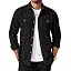 Men's Long Sleeve Button-Up Shirt Jacket with Flap Pockets