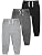 Boys' Cotton Jogger Sweatpants 3-Pack with Pockets
