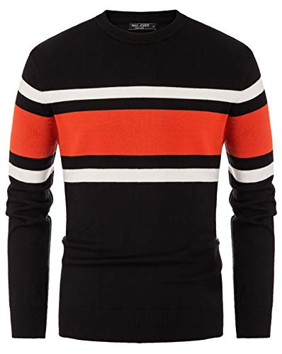 Men's Striped Crewneck Pullover Sweater by PJ PAUL JONES