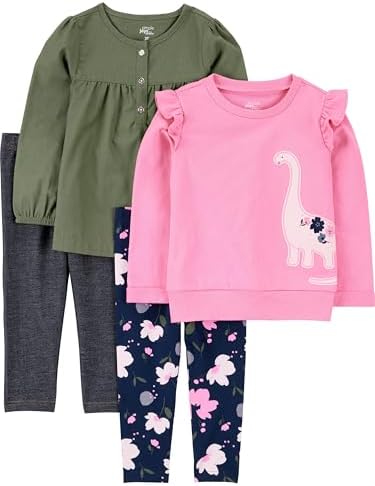 Simple Joys Girls 4-Piece Playwear Set - Soft & Versatile