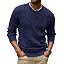 Men's Cable Knit Crewneck Sweater Pullover Long Sleeve
