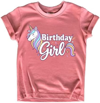 Girls Unicorn Birthday Shirt Toddler Party Tee 1-7 Years