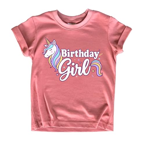 Girls Unicorn Birthday Shirt Toddler Party Tee 1-7 Years