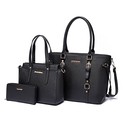 Women’s 3-Piece Tote Bag and Wallet Set – Stylish Shoulder Satchel