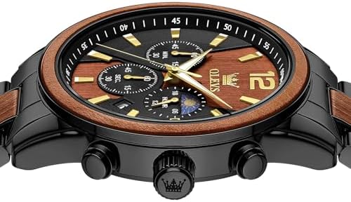 OLEVS Men's Multifunction Quartz Watch with Moon Phase & Silicone Band