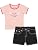 Girls Denim Shorts and Graphic Tee Set for Summer Style