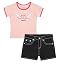 Girls Denim Shorts and Graphic Tee Set for Summer Style