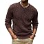 Men's Cable Knit Crewneck Sweater Pullover Long Sleeve