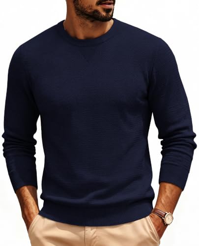 Men's Casual Crewneck Pullover Knit Sweater