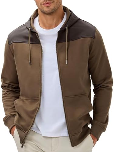 JMIERR Men's Lightweight Colorblock Zip Hoodie Jacket