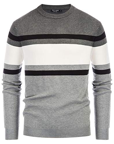Men's Striped Crewneck Pullover Sweater by PJ PAUL JONES