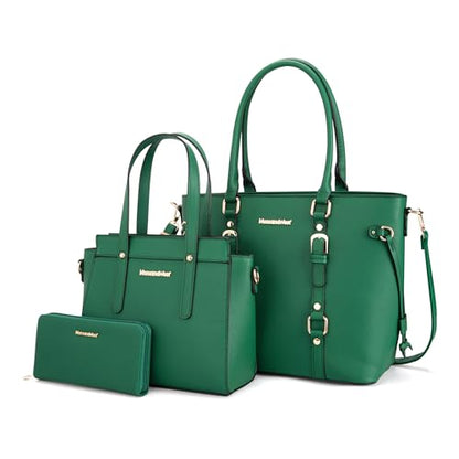 Women’s 3-Piece Tote Bag and Wallet Set – Stylish Shoulder Satchel