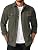 Men's Long Sleeve Button-Up Shirt Jacket with Flap Pockets