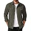 Men's Long Sleeve Button-Up Shirt Jacket with Flap Pockets
