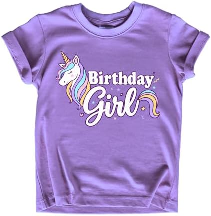 Girls Unicorn Birthday Shirt Toddler Party Tee 1-7 Years