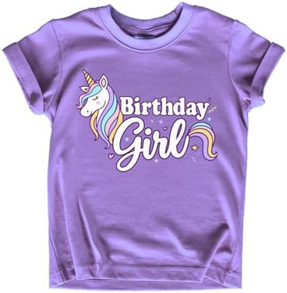 Girls Unicorn Birthday Shirt Toddler Party Tee 1-7 Years