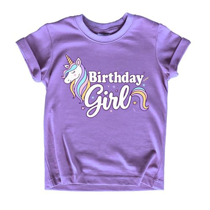 Girls Unicorn Birthday Shirt Toddler Party Tee 1-7 Years