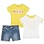 Girls Denim Shorts and Graphic Tee Set for Summer