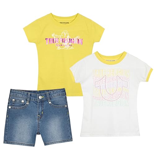 Girls Denim Shorts and Graphic Tee Set for Summer