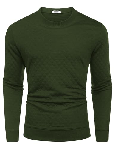 Men's Lightweight Crewneck Sweatshirt with Geometric Texture