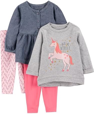 Simple Joys Girls 4-Piece Playwear Set - Soft & Versatile