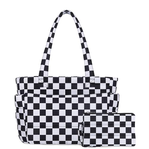 Lightweight Quilted Puffer Tote Bag for Women, Travel & Work