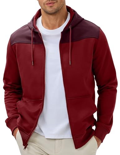 JMIERR Men's Lightweight Colorblock Zip Hoodie Jacket