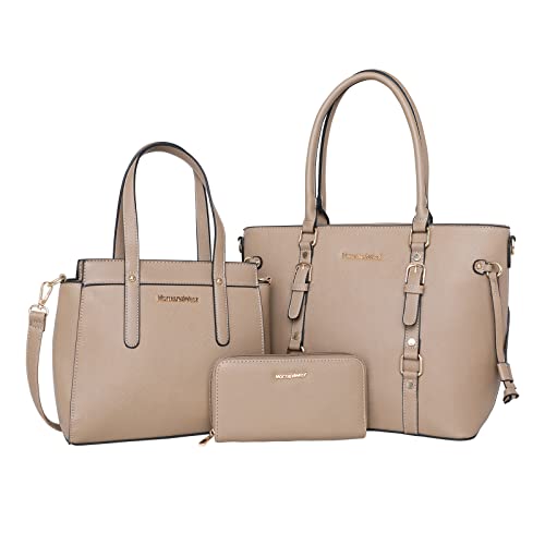 Women’s 3-Piece Tote Bag and Wallet Set – Stylish Shoulder Satchel