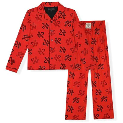 True Religion Boys 2-Piece Pajama Set with Button Front Top