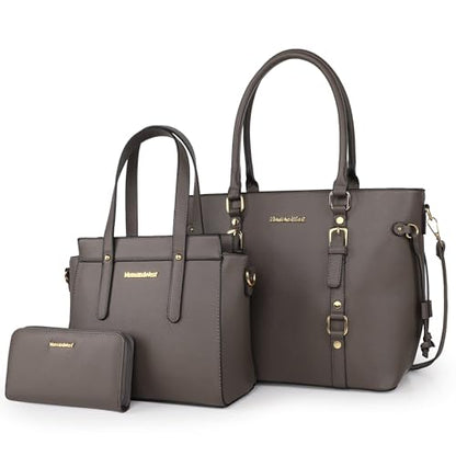 Women’s 3-Piece Tote Bag and Wallet Set – Stylish Shoulder Satchel