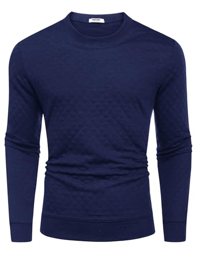 Men's Lightweight Crewneck Sweatshirt with Geometric Texture