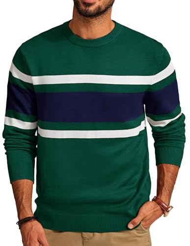 Men's Striped Crewneck Pullover Sweater by PJ PAUL JONES