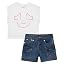 Girls Denim Shorts and Graphic Tee Set for Summer Style