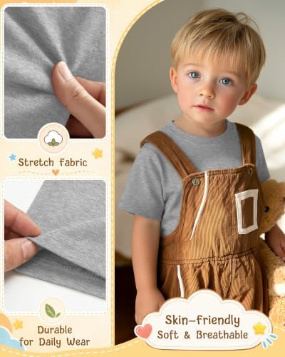 7-Pack Toddler Boys' Cotton Crewneck Tees