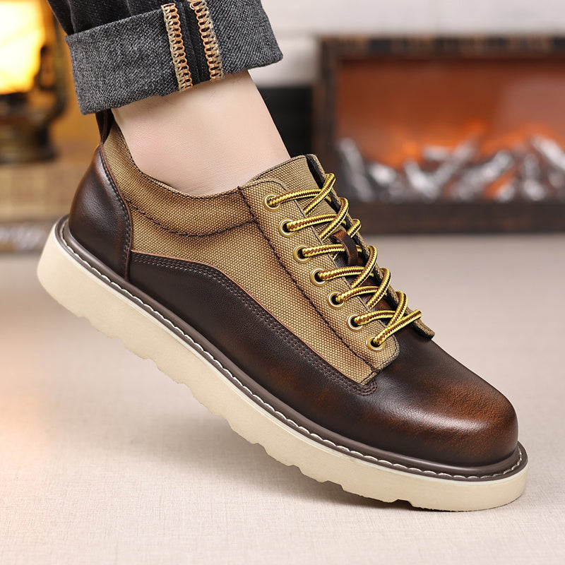 Men's Retro Lace-Up Dress Shoes Wide Fit for Casual & Business