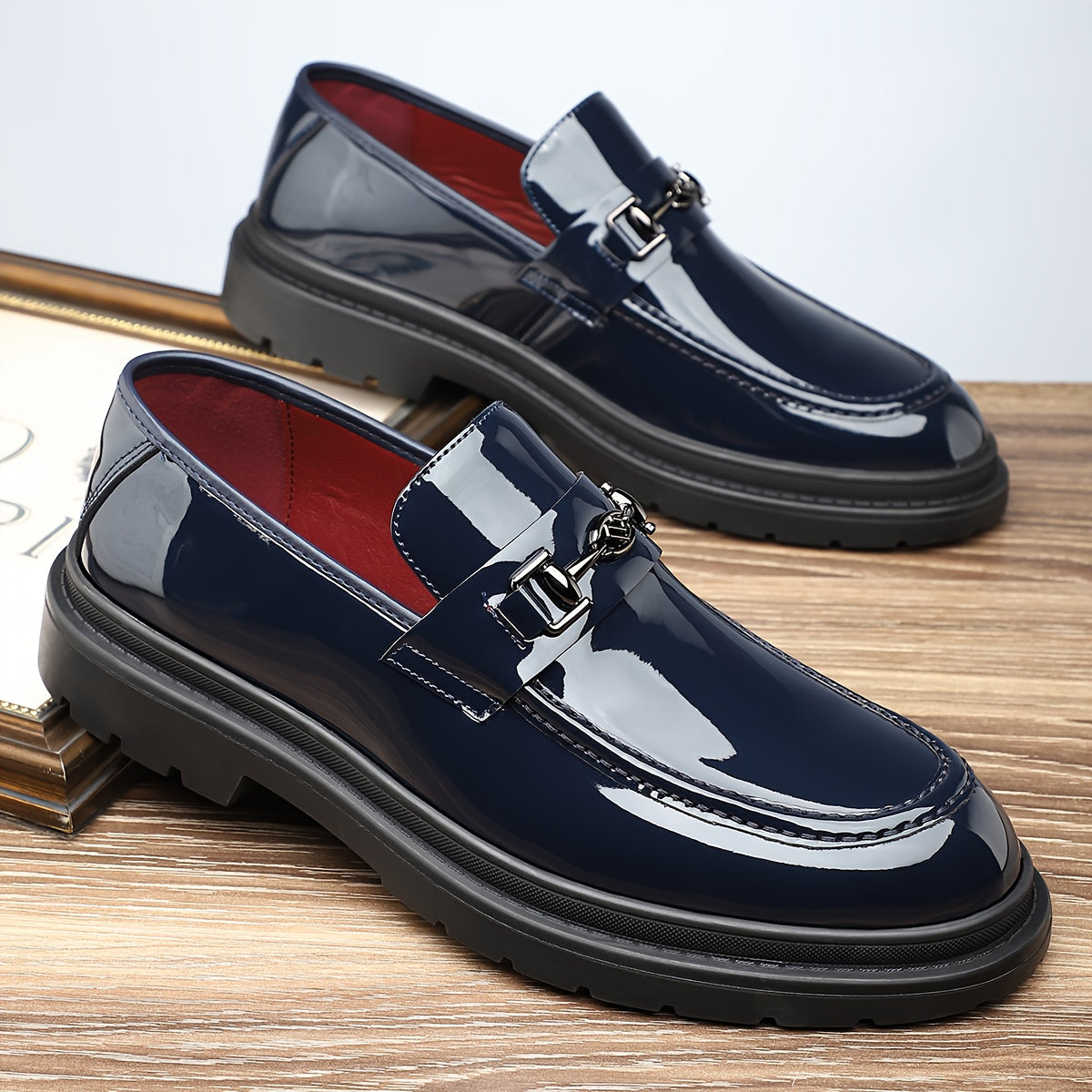 Men's Large Size Microfiber Leather Slip-On Loafers