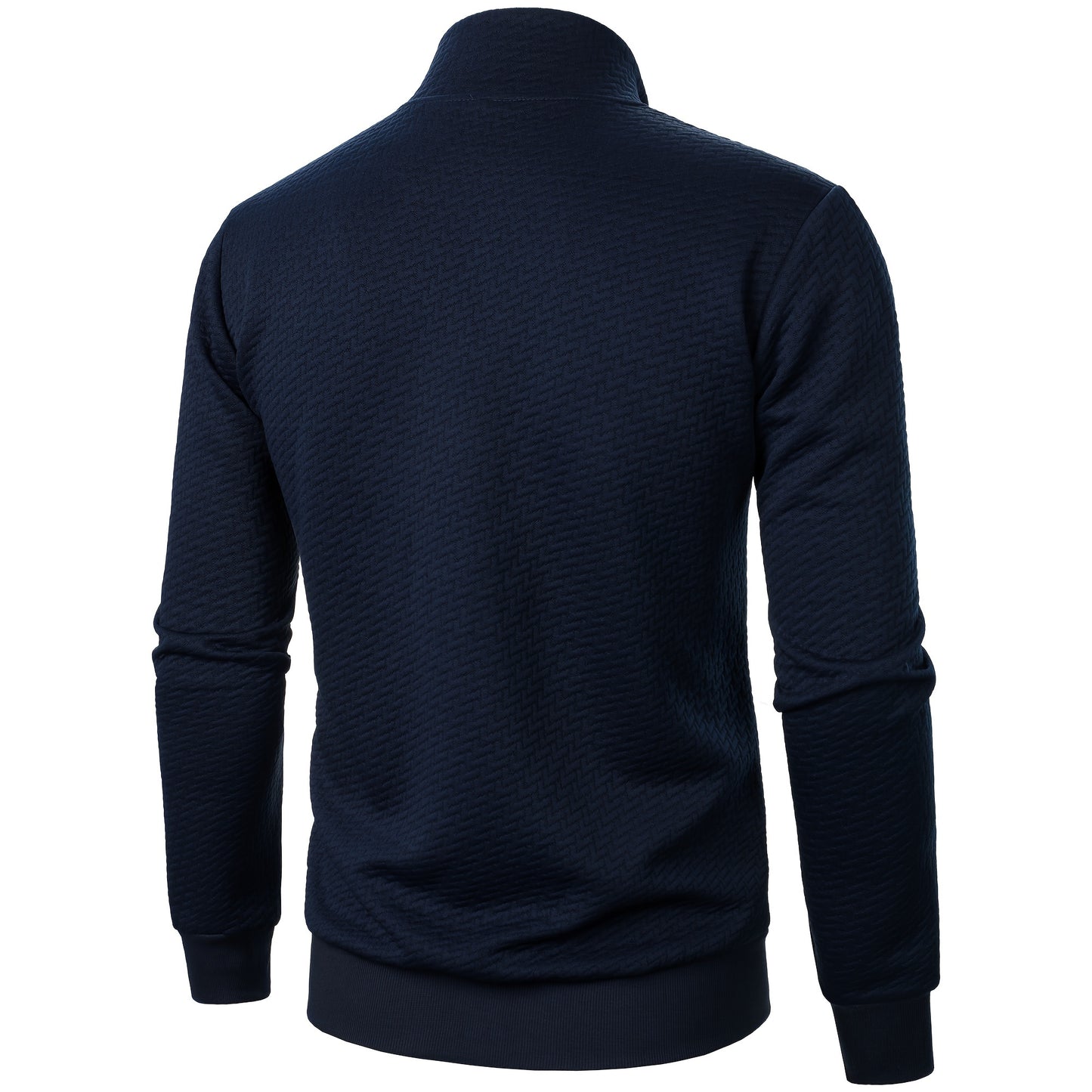 Men's Casual Zip Up Jacquard Jacket, Chic Stand Collar Coat for Spring Fall, Autumn And Winter, Hoodie Top