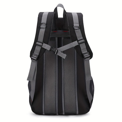 40L Black Oxford Backpack for Hiking, Travel & Outdoor Adventures - Lightweight, Durable with Adjustable Straps, Design, Perfect for Camping, Cycling & Student Use