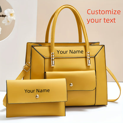 Elegant PU Leather Mother-Daughter Bag Set with Adjustable Strap