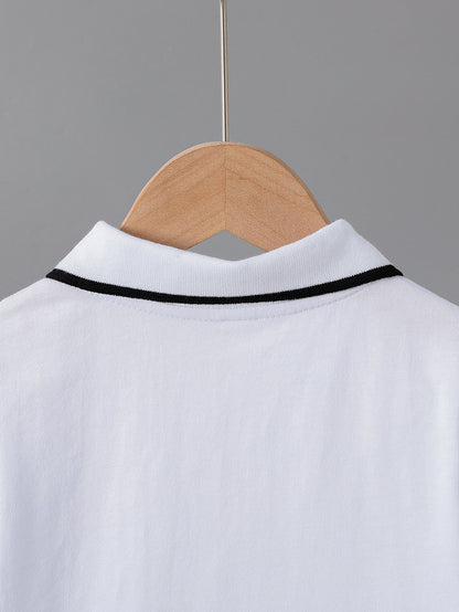 Kids' Cotton Polo Shirt Summer Casual Short Sleeve Top
