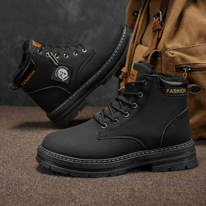 A Pair of Fashionable Men's Boots, Outdoor Warm, Sports Casual Trendy Versatile Shoes for Man