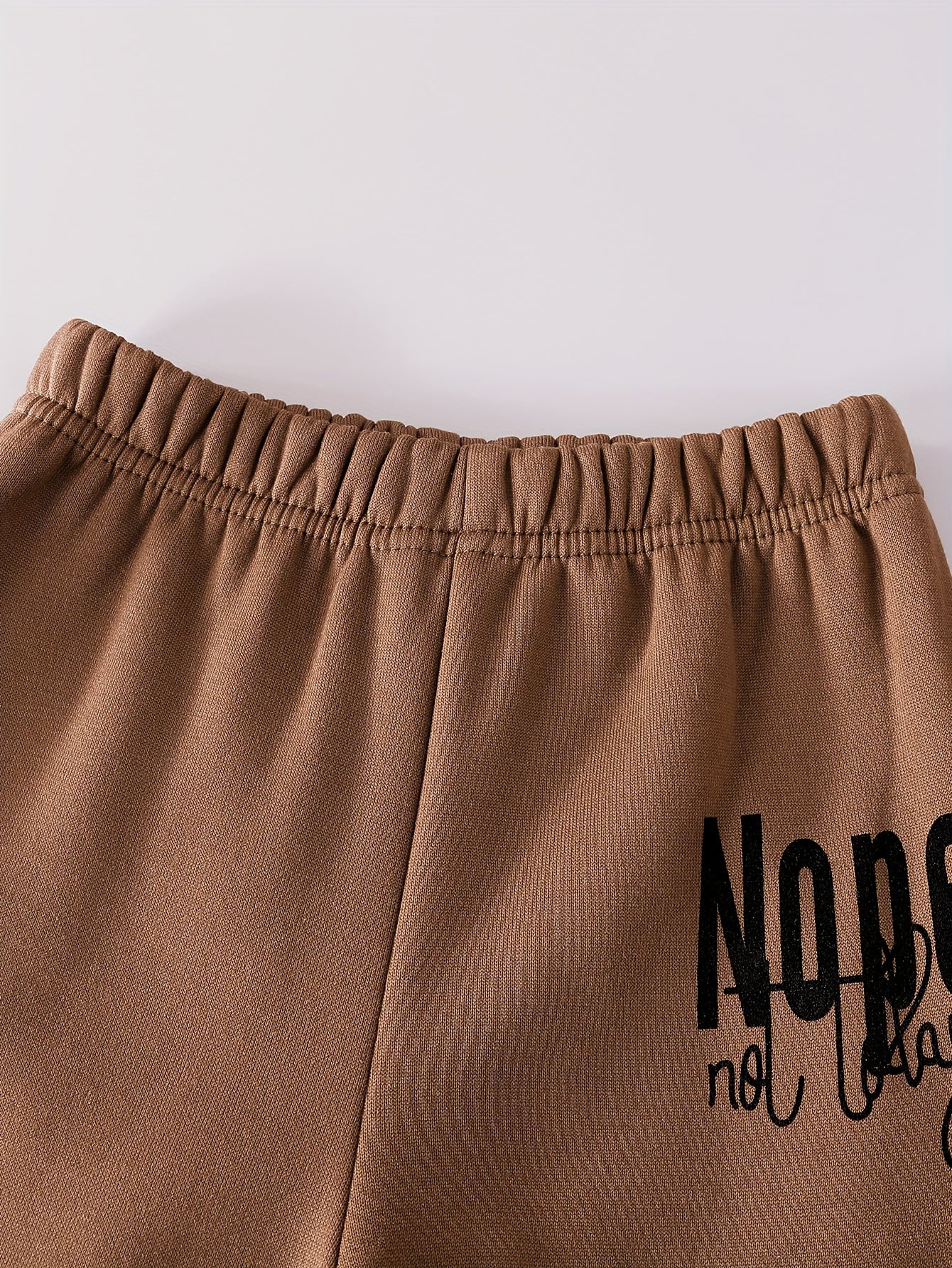 Boys' Fashion Set, Autumn/Winter Coffee Brown Hooded Lined Warm Jacket & Elastic Waist Velvet Pants with "ONPE‘" Letter Pattern - Casual Comfortable Thermal Sportswear Gift, Perfect for