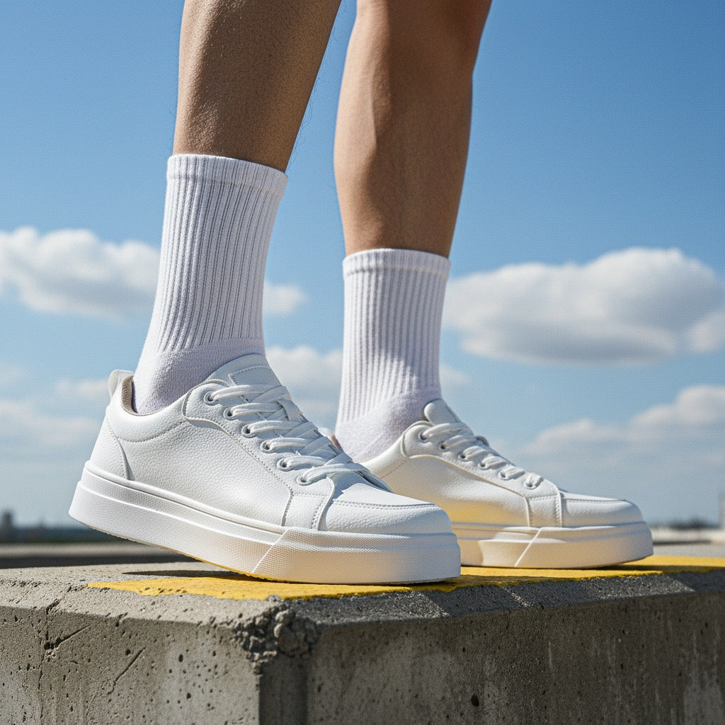 Men's Retro Casual Low-Top Sneakers with PU Upper
