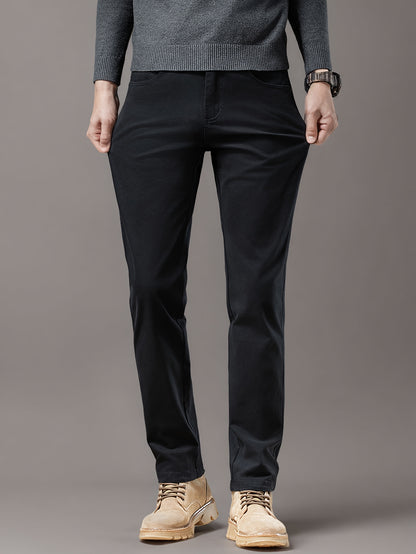 Men's Cotton Blend Casual Business Pants - Spring/Fall Style