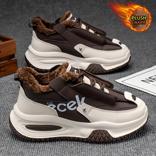 Winter Snow Sports Shoes with -Slip Sole, Low-Top  Upper & PVC Traction Tread - Warm Cold Weather Footwear Suitable for Ice, Snow, and Daily Use - Minimalist Solid Color Design